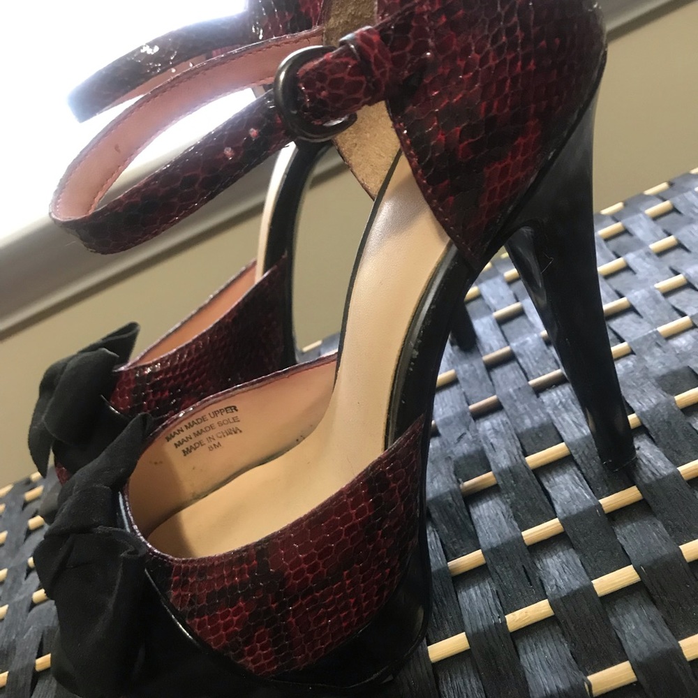 Red Snake skin print Stiletto heel